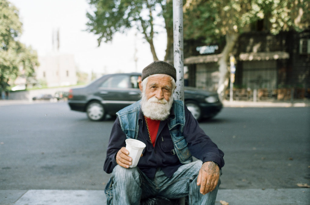 a beggar in the street